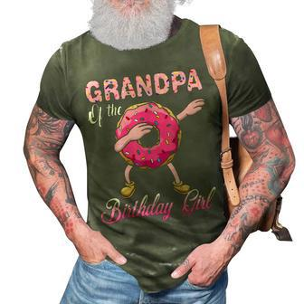 Grandpa Of The Birthday Girl Donut Dab Matching Party 3D Print Casual Tshirt | Mazezy