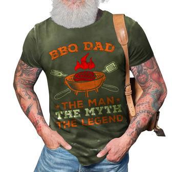 Grill Bbq Dad The Man The Myth The Legend Gift For Mens 3D Print Casual Tshirt - Seseable