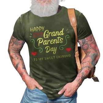 Happy Grandparents Day To My Sweet Grandma Best Granny Ever 3D Print Casual Tshirt - Seseable