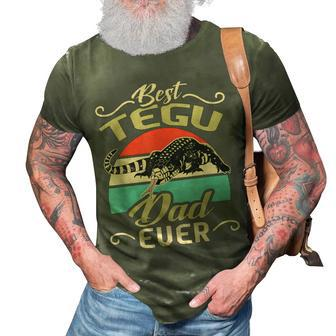 Herpetologist Tegu Lizard Reptile Retro Best Tegu Dad Ever Gift For Mens 3D Print Casual Tshirt - Seseable