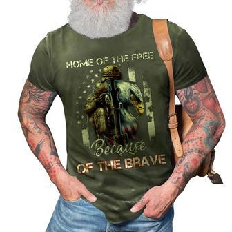 Home Of The Free Because Of The Brave Veterans 3D Print Casual Tshirt | Mazezy
