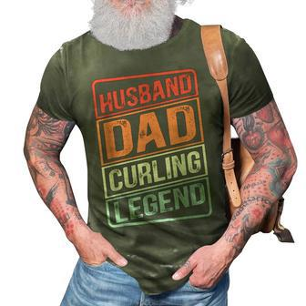 Husband Dad Curling Legend Curler Rock On Retro Curling 3D Print Casual Tshirt | Mazezy