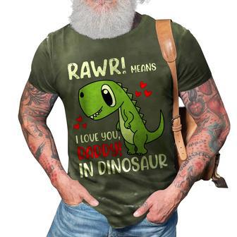 I Love You Daddy Dinosaur Dad Fathers Day Kids Son Daughter 3D Print Casual Tshirt - Seseable