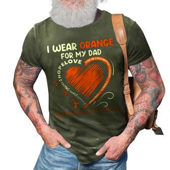 I Wear Orange For My Dad Ms Multiple Sclerosis Awareness 3D Print Casual Tshirt | Mazezy