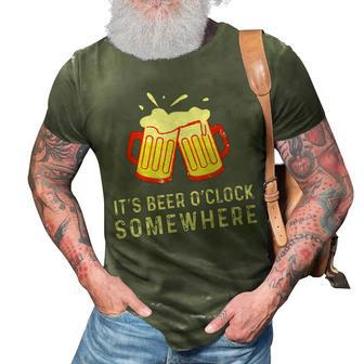 It’S Beer O’Clock Somewhere Funny Beer Drinking Father’S Day 3D Print Casual Tshirt | Mazezy