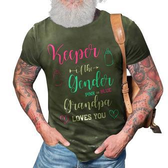 Keeper Of The Gender Pink Or Blue Grandpa Loves You 3D Print Casual Tshirt | Mazezy