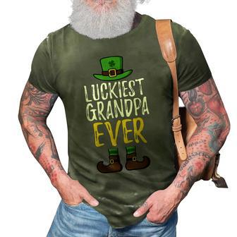 Luckiest Grandpa Ever Leprechaun St Patricks Day Pajama 3D Print Casual Tshirt | Mazezy