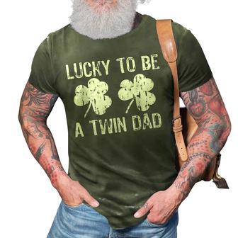 Lucky To Be A Twin Dad St Patricks Day 3D Print Casual Tshirt