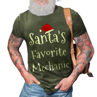 Mechanic Santas Favorite Job Christmas Santa Claus Hat 3D Print Casual Tshirt | Mazezy AU