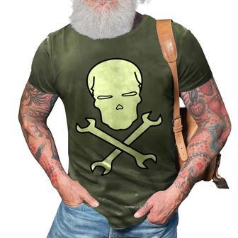 Mechanic Skull And Crossbones Car Guy Gift 3D Print Casual Tshirt | Mazezy