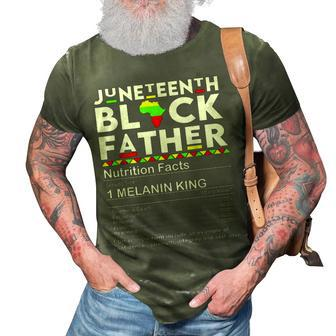 Mens Junenth Black Father Nutrition Facts Fathers Day Gift For Mens 3D Print Casual Tshirt | Mazezy