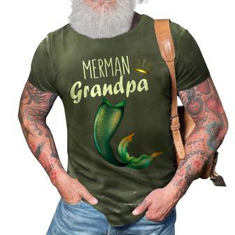 Mermaid Birthday Men Birthday Party Merman Grandpa Gift For Mens 3D Print Casual Tshirt | Mazezy