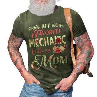 My Favorite Mechanic Calls Me Mom Floral Style Gift 3D Print Casual Tshirt | Mazezy