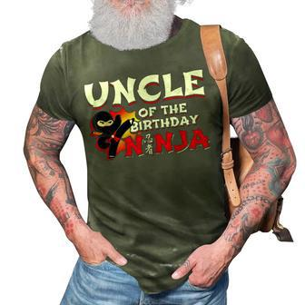 Ninja Birthday Party Uncle Of The Birthday Ninja 3D Print Casual Tshirt | Mazezy