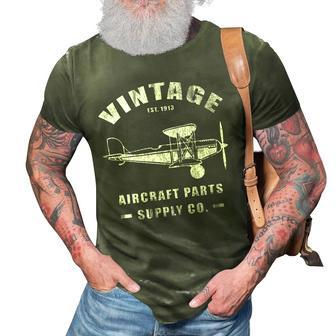 Old Airplane Aircraft Mechanic Biplane Bush Plane 3D Print Casual Tshirt | Mazezy