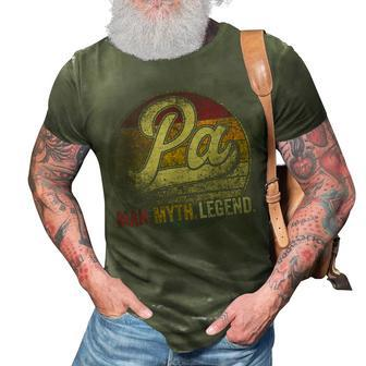 Pa The Man Myth Legend Christmas Gift Grandpa Fathers Day Gift For Mens 3D Print Casual Tshirt - Seseable