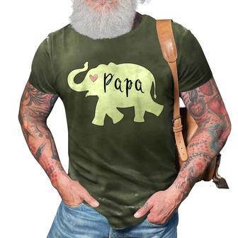 Papa Africa Elephant Father Matching For Dad Gift For Mens 3D Print Casual Tshirt | Mazezy