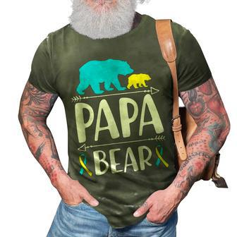 Papa Bear Down Syndrome Awareness Proud Dad Gift For Mens 3D Print Casual Tshirt | Mazezy