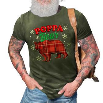 Poppa Bear Buffalo Plaid Gift Matching Bear Family Gift For Mens 3D Print Casual Tshirt | Mazezy