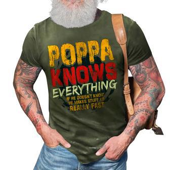 Poppa Knows Everything Funny Poppa Fathers Day Gifts Gift For Mens 3D Print Casual Tshirt | Mazezy