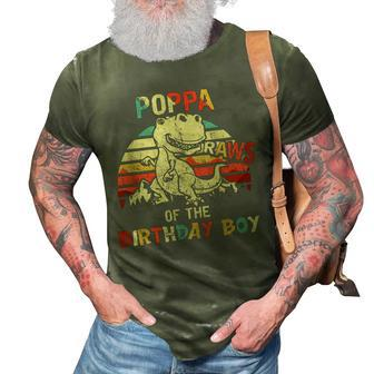 Poppa Of The Birthday Boy Dinosaur Rawr Trex 3D Print Casual Tshirt | Mazezy