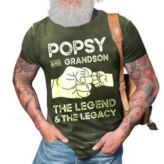 Popsy And Grandson The Legend And Legacy Grandpa Matching 3D Print Casual Tshirt - Seseable