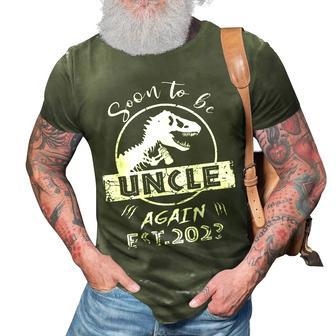 Promoted To Uncle Again 2023 Soon To Be Uncle Again Gift For Mens 3D Print Casual Tshirt | Mazezy