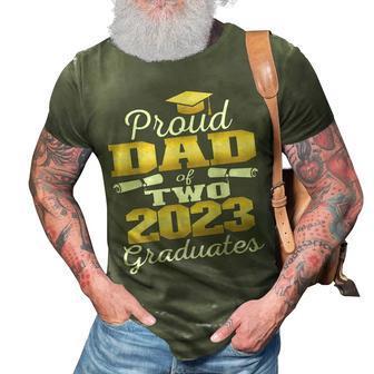 Proud Dad Of Two 2023 Graduate Class 2023 Graduation Family 3D Print Casual Tshirt | Mazezy