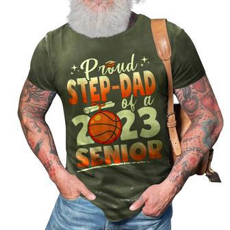 Proud Stepdad Of A 2023 Senior Basketball Graduation 3D Print Casual Tshirt | Mazezy