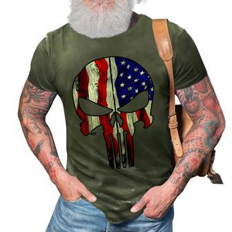 Punisher Skull Military American Flag Us 3D Print Casual Tshirt | Mazezy