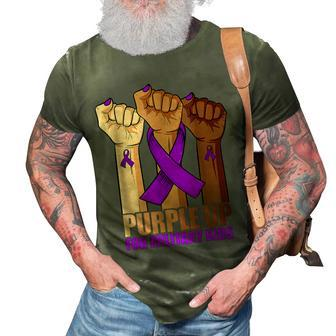 Purple Up For Military Kids Month Military Child Raised Hand 3D Print Casual Tshirt | Mazezy