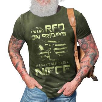 Red Friday Military Remember Everyone Deployed For My Niece 3D Print Casual Tshirt | Mazezy