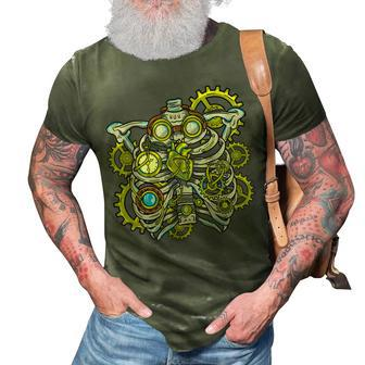 Steampunk Halloween Skeleton Costume Funny Mechanic Retro 3D Print Casual Tshirt | Mazezy