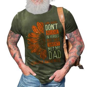 Sunflower Leukemia Awareness Ribbon My Dad Is Hero Warrior 3D Print Casual Tshirt | Mazezy