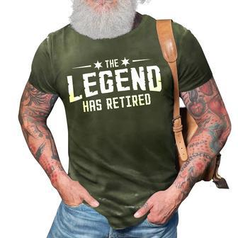 The Legend Has Retired Retirement Dad Father Gift 3D Print Casual Tshirt - Seseable