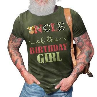 Uncle Of The Birthday For Girl Cow Farm 1St Birthday Cow 3D Print Casual Tshirt | Mazezy