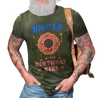 Uncle Of The Birthday Girl Donut Bday Party Tio Granduncle 3D Print Casual Tshirt | Mazezy