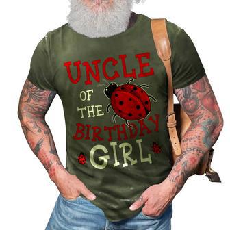Uncle Of The Birthday Girl Ladybug Bday Party Celebration 3D Print Casual Tshirt | Mazezy