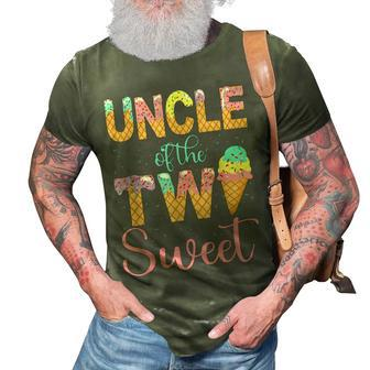 Uncle Of The Two Sweet Birthday Girl Ice Cream 2Nd 3D Print Casual Tshirt | Mazezy