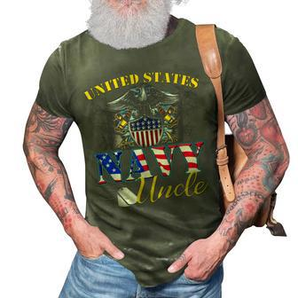 Us Military Navy Uncle With American Flag Veteran Gift 3D Print Casual Tshirt | Mazezy