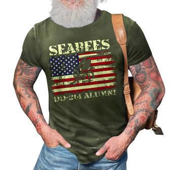Us Navy Seabees Veteran Gift Dd214 Military American Flag 3D Print Casual Tshirt | Mazezy
