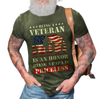 Veteran Papa Military Dad Army Fathers Day Gift Gift For Mens 3D Print Casual Tshirt | Mazezy