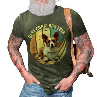 Vintage Best Corgi Dad Ever Welsh Corgi Daddy Fathers Day 3D Print Casual Tshirt - Seseable
