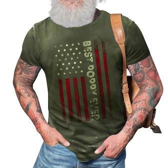 Vintage Best Poppy Ever Men American Flag Idea For Grandpa 3D Print Casual Tshirt - Seseable