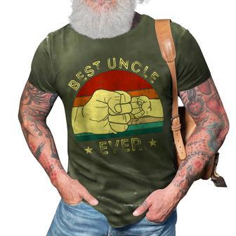 Vintage Best Uncle Ever Fist Bump Funny Fathers Day Gifts 3D Print Casual Tshirt - Seseable