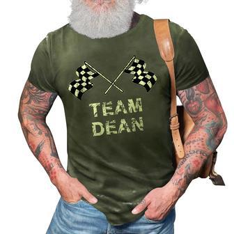 Vintage Team Dean Family Name Checkered Flag Racing 3D Print Casual Tshirt - Seseable