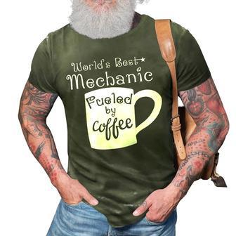 Worlds Best Mechanic Fueled By Coffee 3D Print Casual Tshirt | Mazezy