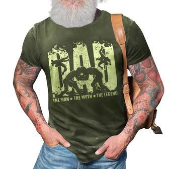 Wrestling Dad The Man The Myth The Legend For Men 3D Print Casual Tshirt - Seseable