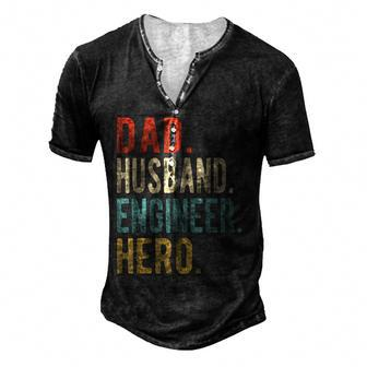 Dad Husband Engineer Hero Men's Henley T-Shirt | Mazezy