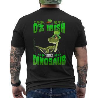 0 Irish 100 Dinosaur T-Rex Leprechaun St Patricks Day Men's T-shirt Back Print - Seseable